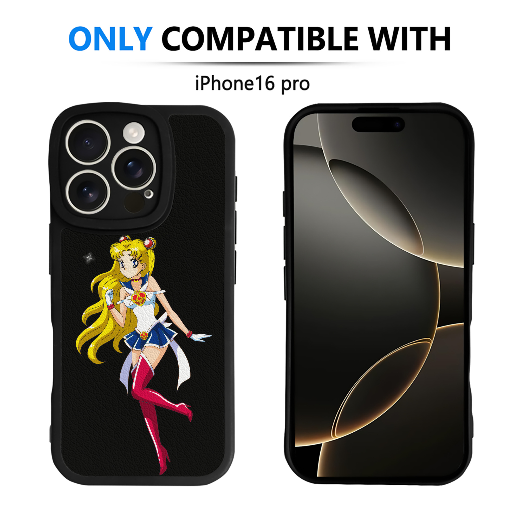 （画像用） 美少女戦士セーラームーン 月野 うさぎ つきの うさぎ Sailor Moon Tsukino Usagi 【iPhone 16シリーズ対応】シリコンスマホケース（レザー調） 材質：シリコン